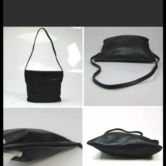 Loewe Black Authentic Black Leather Crossbody Bag Purse Gold Tone - Picture 10 of 12